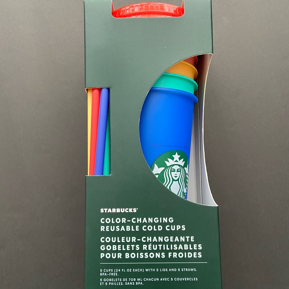 🌈  Starbucks 2020 5pk of Color Changing Cups 🌈